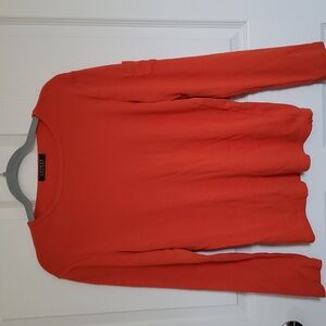 LAUREN RALPH LAUREN Bright Orange Red Long Sleeves Cotton shirt Size M/L